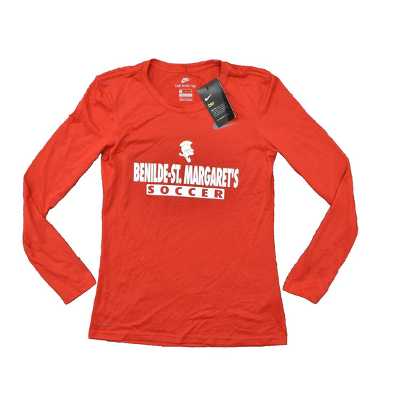 NEW Nike Women's Size S Basic Long Sleeve Red Polyester Round Neck - Picture 1 of 8